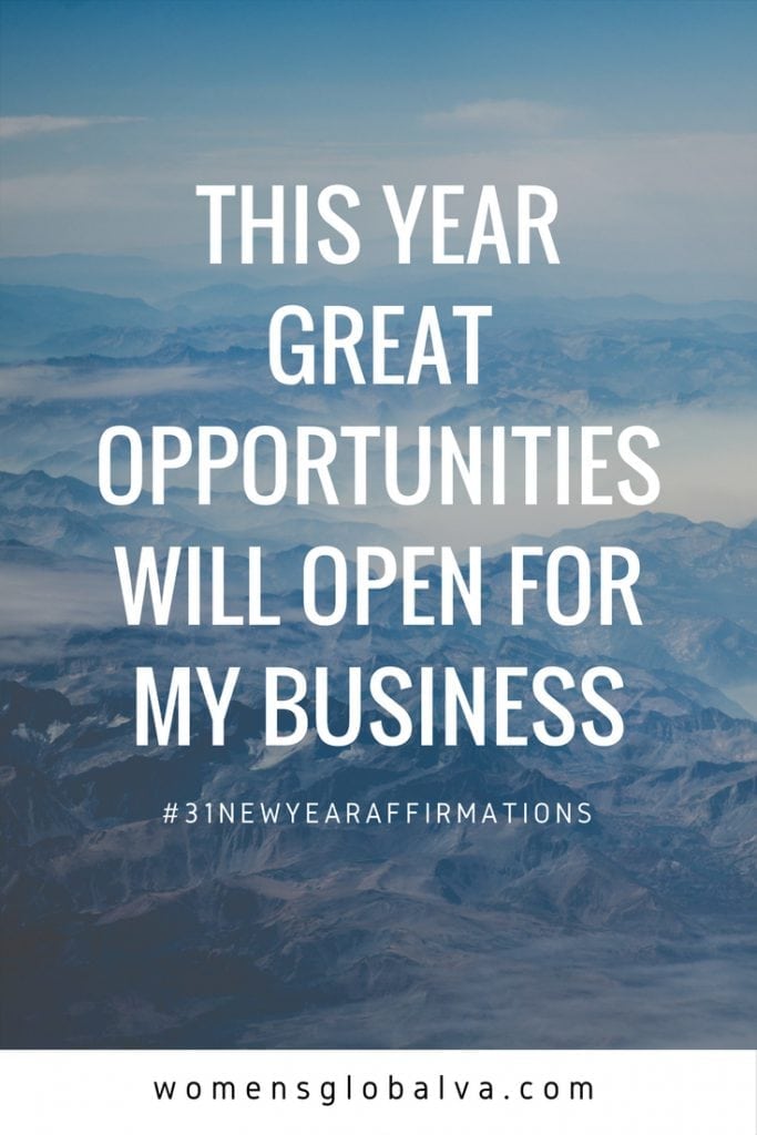 This year great opportunities will open for my business