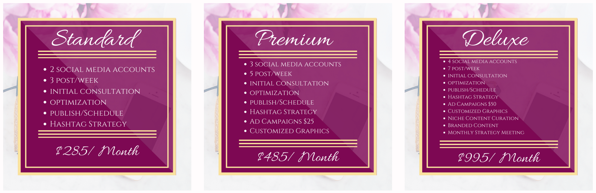 Social Media Management Pricing Packages