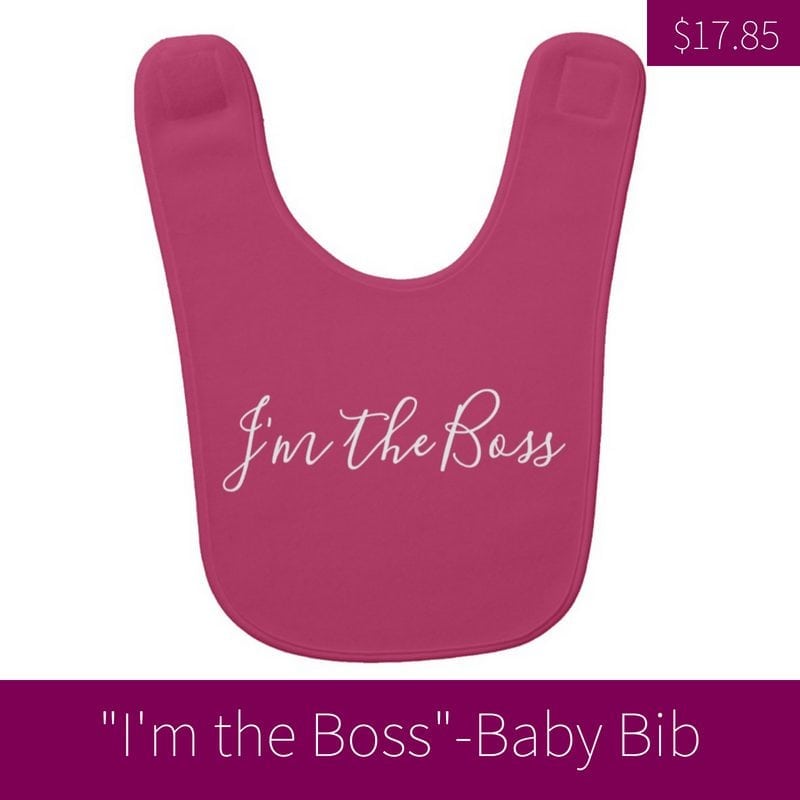 Pink Baby Bib- I'm the Boss